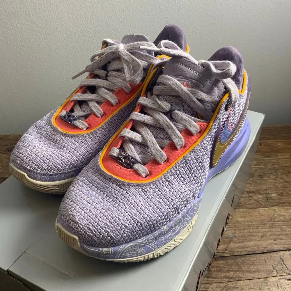Nike Lebron XX Violet Frost/Metallic Gold Shoes size 5
